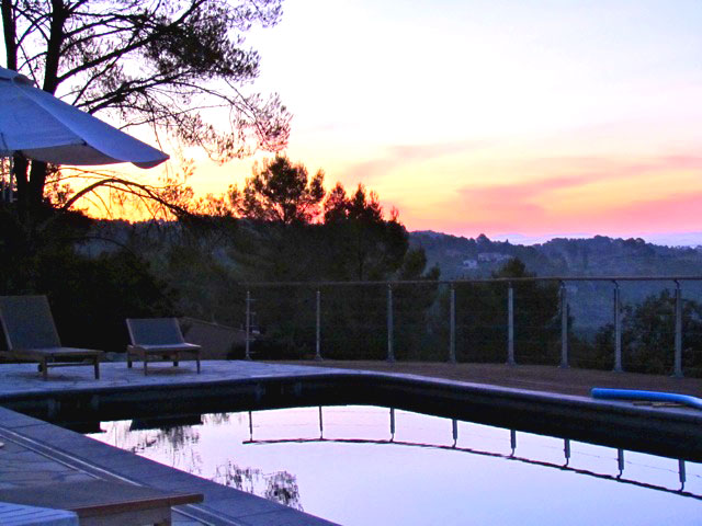 Sunset at the poolside.